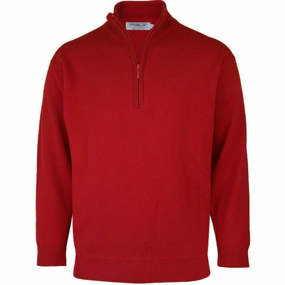 PROQUIP Mens Lambswool Unlined Half Zip Neck Jumper Water Repellent Golf Sweater - Image 18