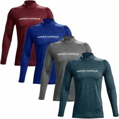 Under Armour Mens UA ColdGear Armour Fitted Twist Mock Neck Golf Baselayer