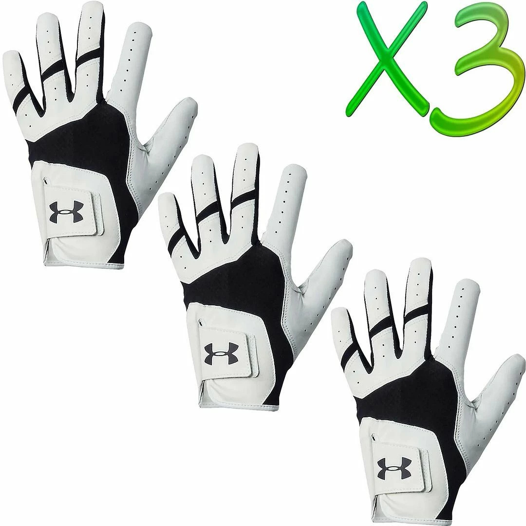 Under Armour UA Iso-Chill Soft Cabretta Leather Mens Golf Glove Left Hand Pack Of 3 - Image 2