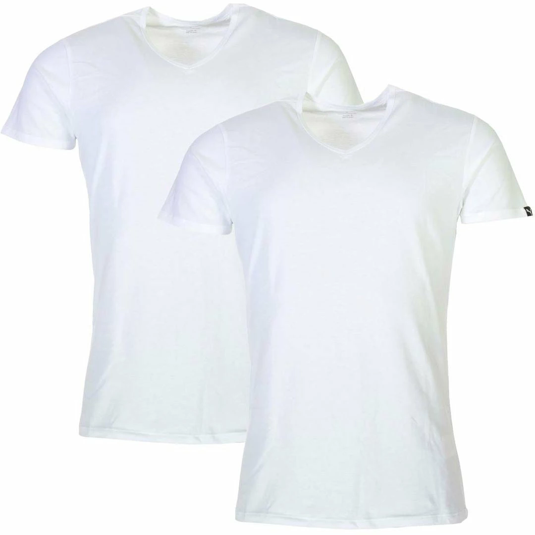 Puma Mens Basic V-Neck Cotton Short Sleeve Training Gym Sports T-Shirt 2-Pack - Image 9
