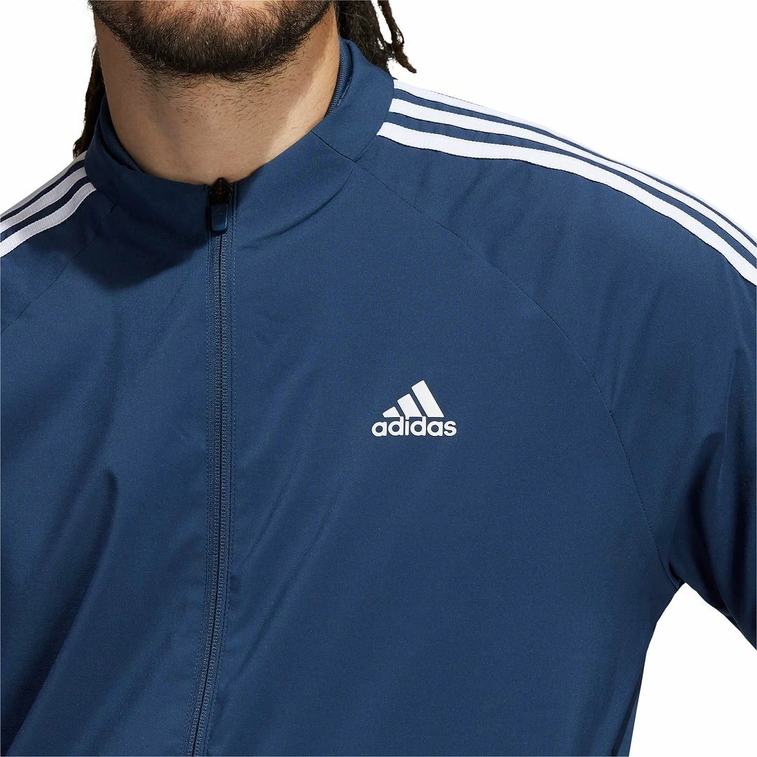 ADIDAS Golf Mens 3-Stripes Primegreen Fully Lined Full Zip Stretch Golf Jacket - Image 4