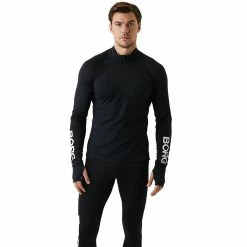 Bjorn Borg Mens Performance Long Sleeve Half Zip Midlayer
