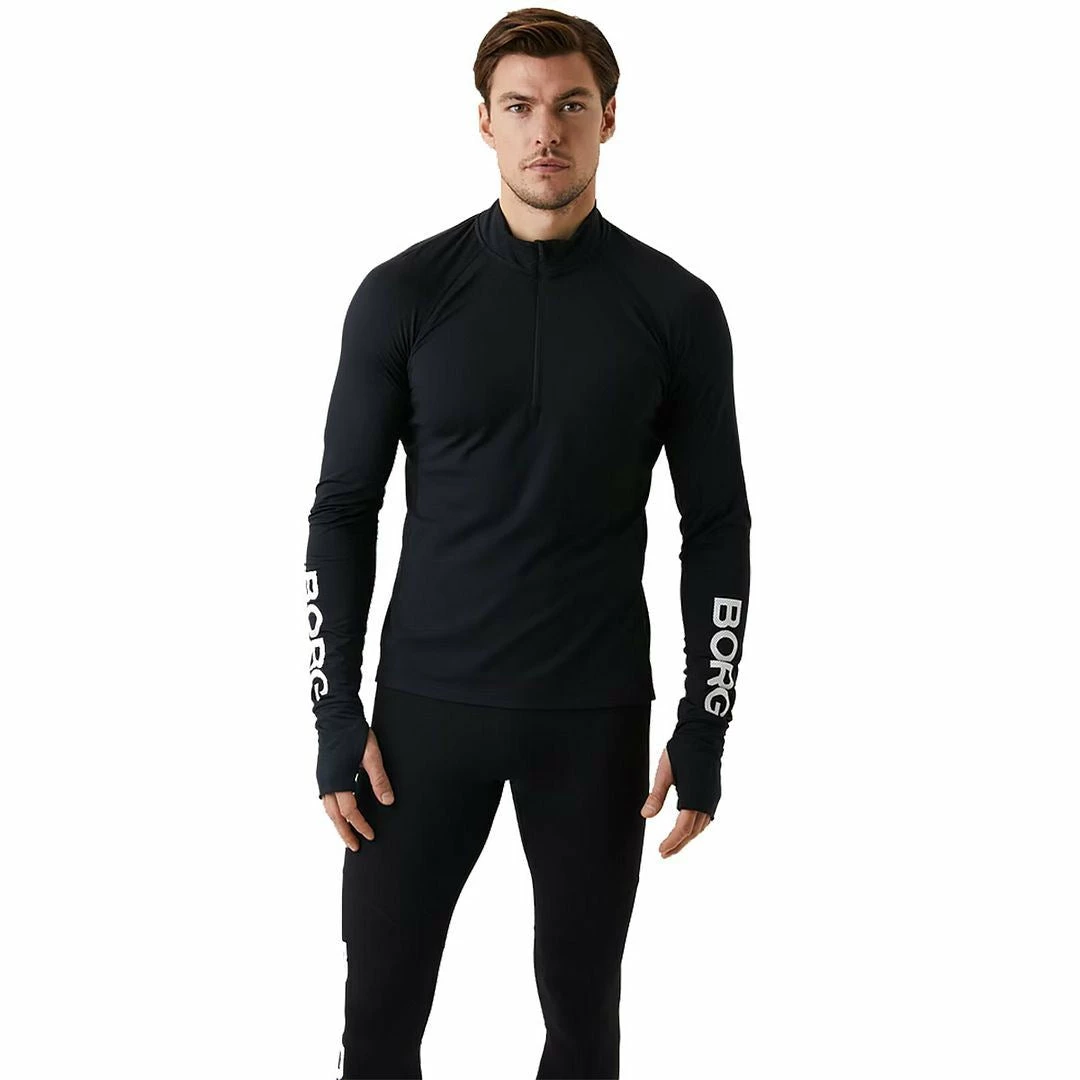 Bjorn Borg Mens Performance Long Sleeve Half Zip Midlayer