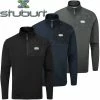 Stuburt Golf Mens Active Tech Windproof 1/4 Zip Mid Layer Thermal Golf Pullover Sweater