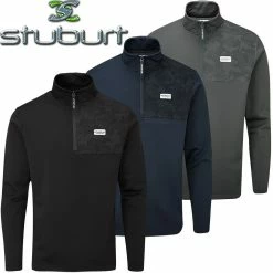 Stuburt Golf Mens Active Tech Windproof 1/4 Zip Mid Layer Thermal Golf Pullover Sweater