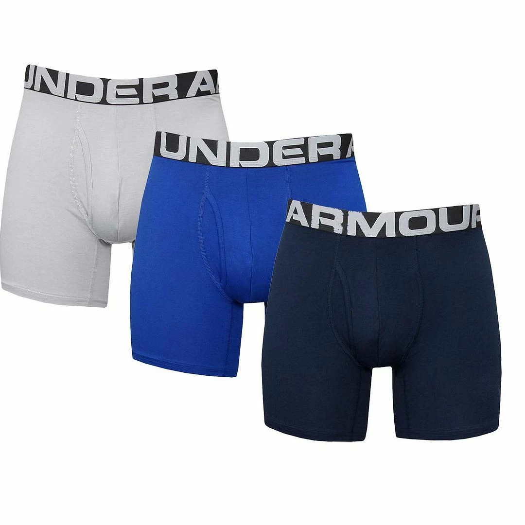 Under Armour Mens UA Charged Cotton 6" Stretch BoxerJock Underwear 3-Pack - Image 14