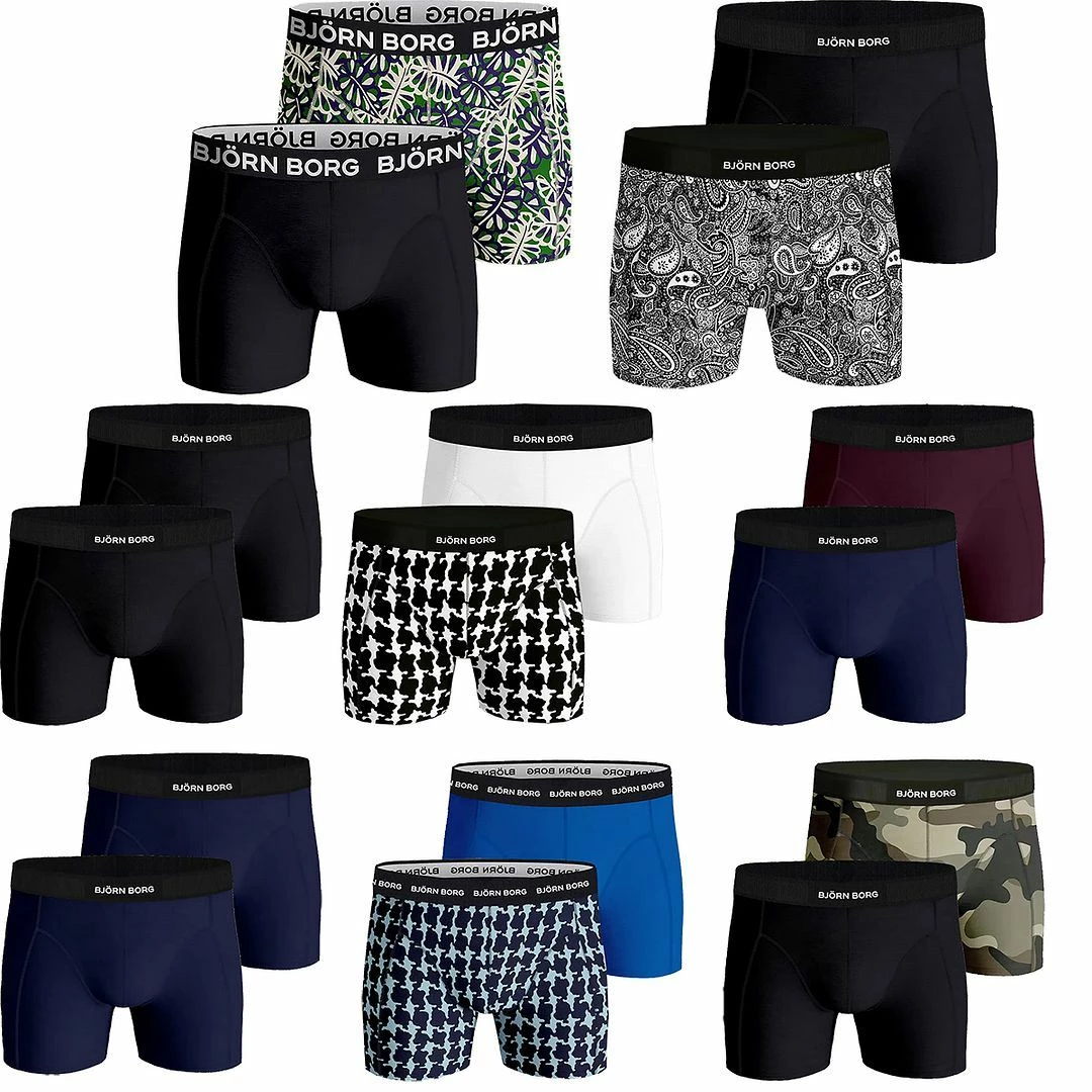 Bjorn Borg Mens Premium Cotton Shorts Boxer Briefs Underwear Many Choices 2-PACK