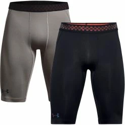 Under Armour Mens UA RUSH HeatGear 2.0 Sports Training Long Compression Shorts