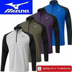Mizuno Golf Mens Winter Breeze Bloc Lightweight 1/4 Zip Golf Sweater Pullover