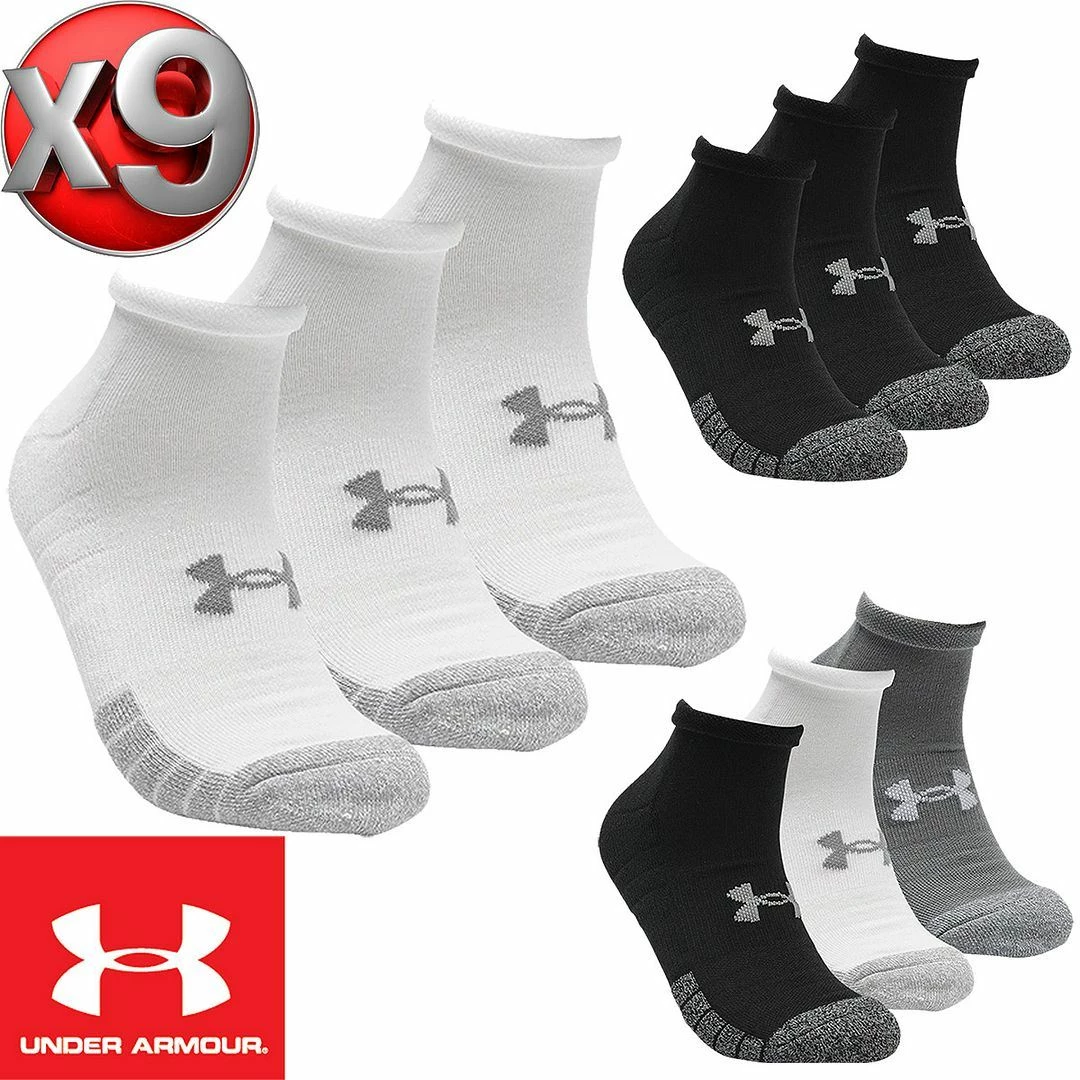 Under Armour HeatGear Locut Anti-Odor Arch Support Training Socks Pack Of 9