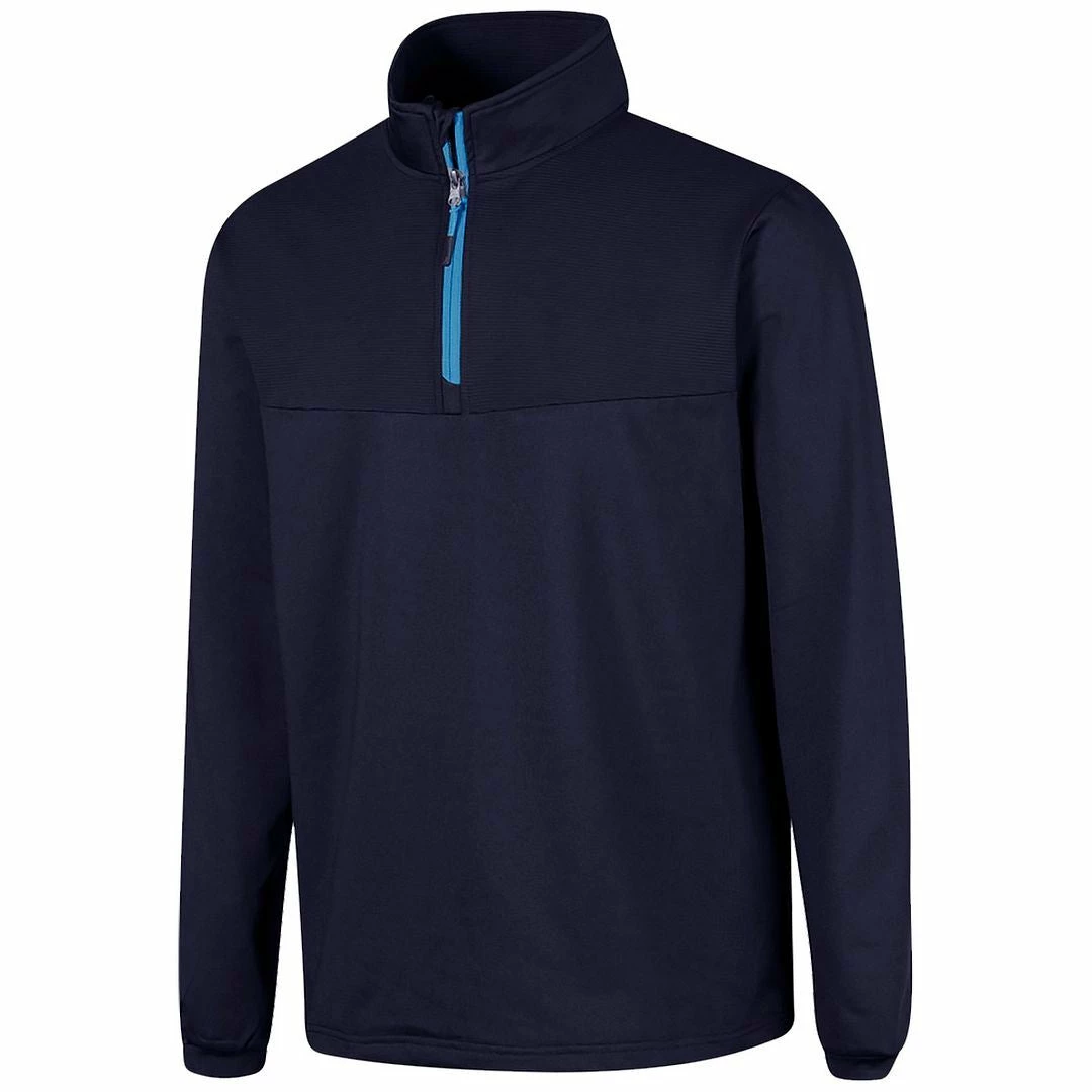Island Green Mens Rib Yoke 1/4 Zip Top Layer Stretch Golf Sweater Pullover - Image 4
