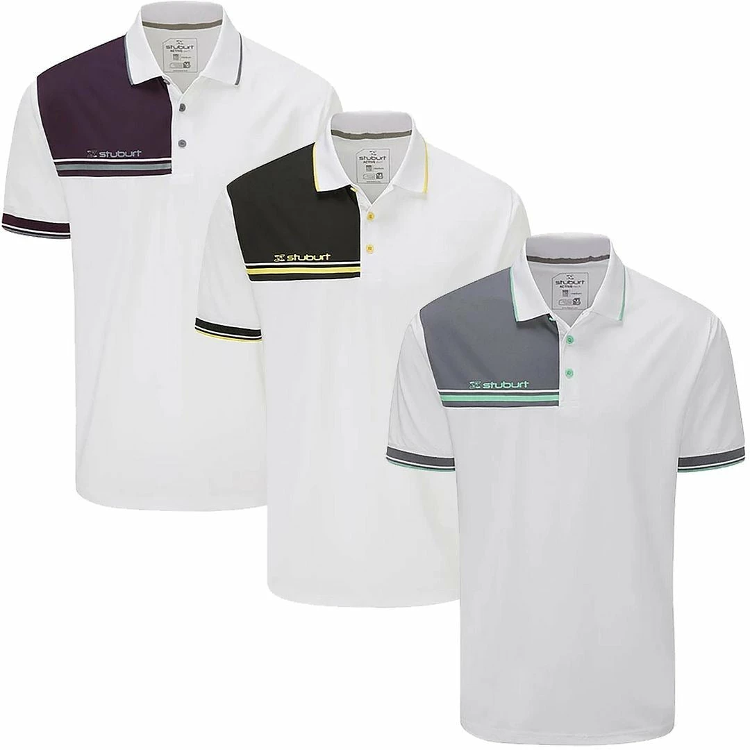Stuburt Mens Dri-Back Sport Gilford Short Sleeve Golf Polo Shirt