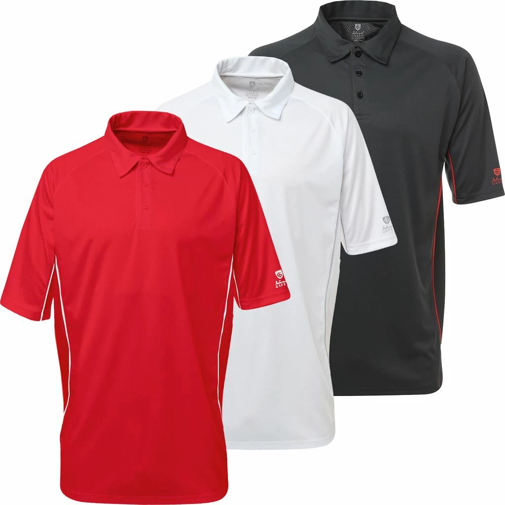 Island Green Essential Cool Pass Logo Sleeve Performance Mens Golf Polo Shirt - Image 2