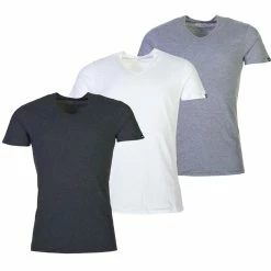 Puma Mens Basic V-Neck Cotton Short Sleeve Training Gym Sports T-Shirt 2-Pack